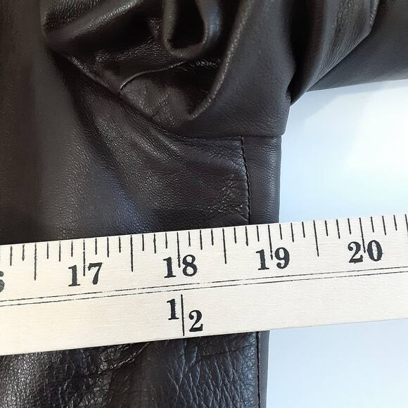 Ellen Tracy Saks Fifth Ave Chocolate Brown Genuine Leather Jacket Old Money - Picture 12 of 16